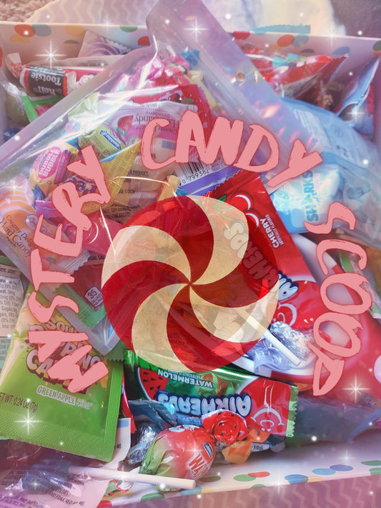 Colorful assortment of Candy Mystery Scoops including various sweet treats and gummies
