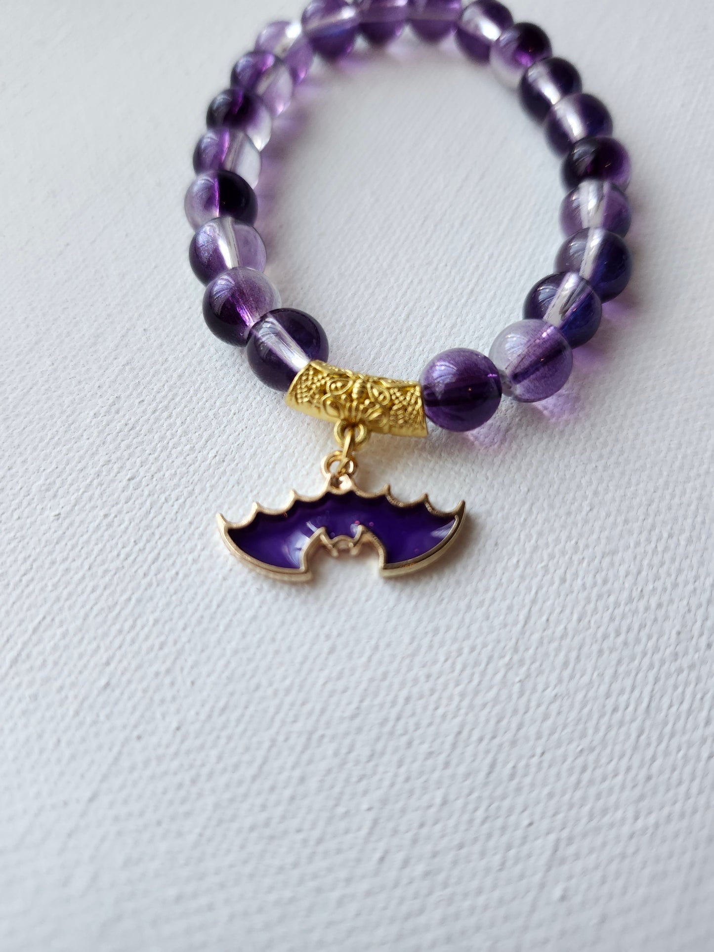 Stained Glass Bat Glass Bead Bracelet