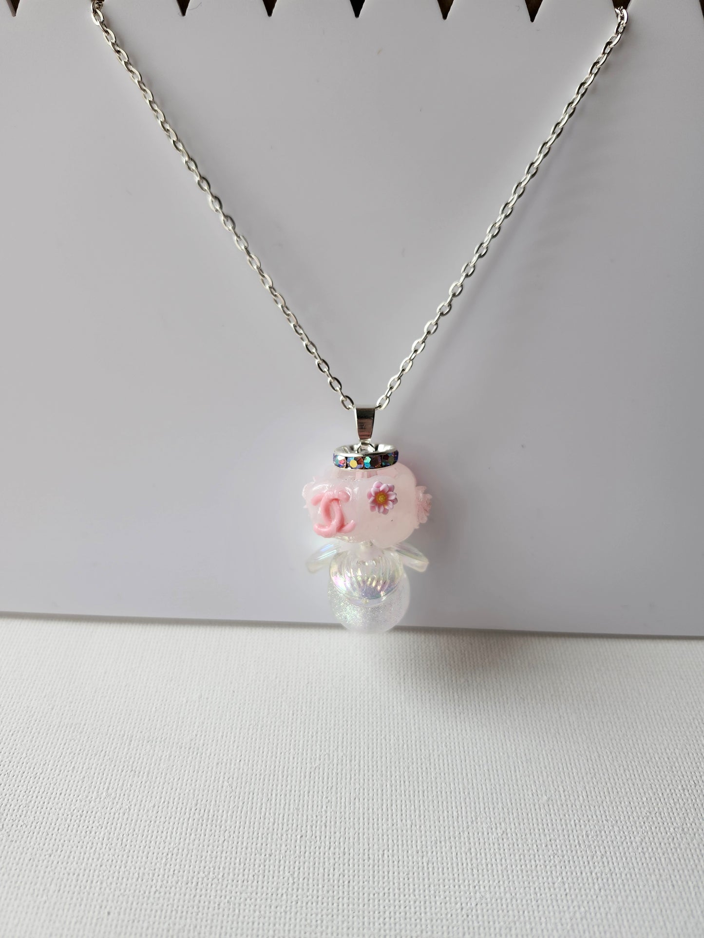 Kawaii Floral Pink CC Handmade Necklace