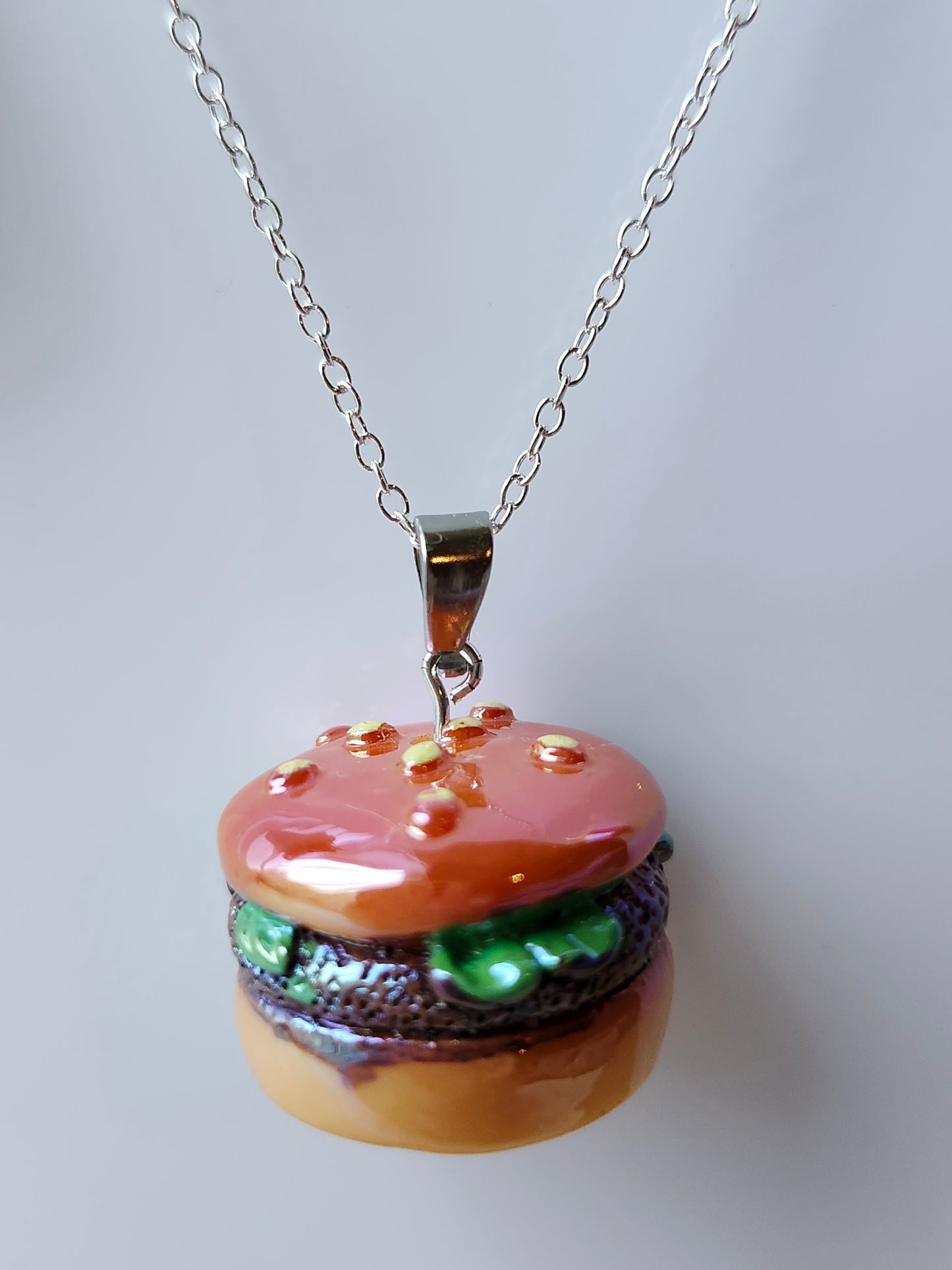 Burger and Fries Necklace and Earrings Set