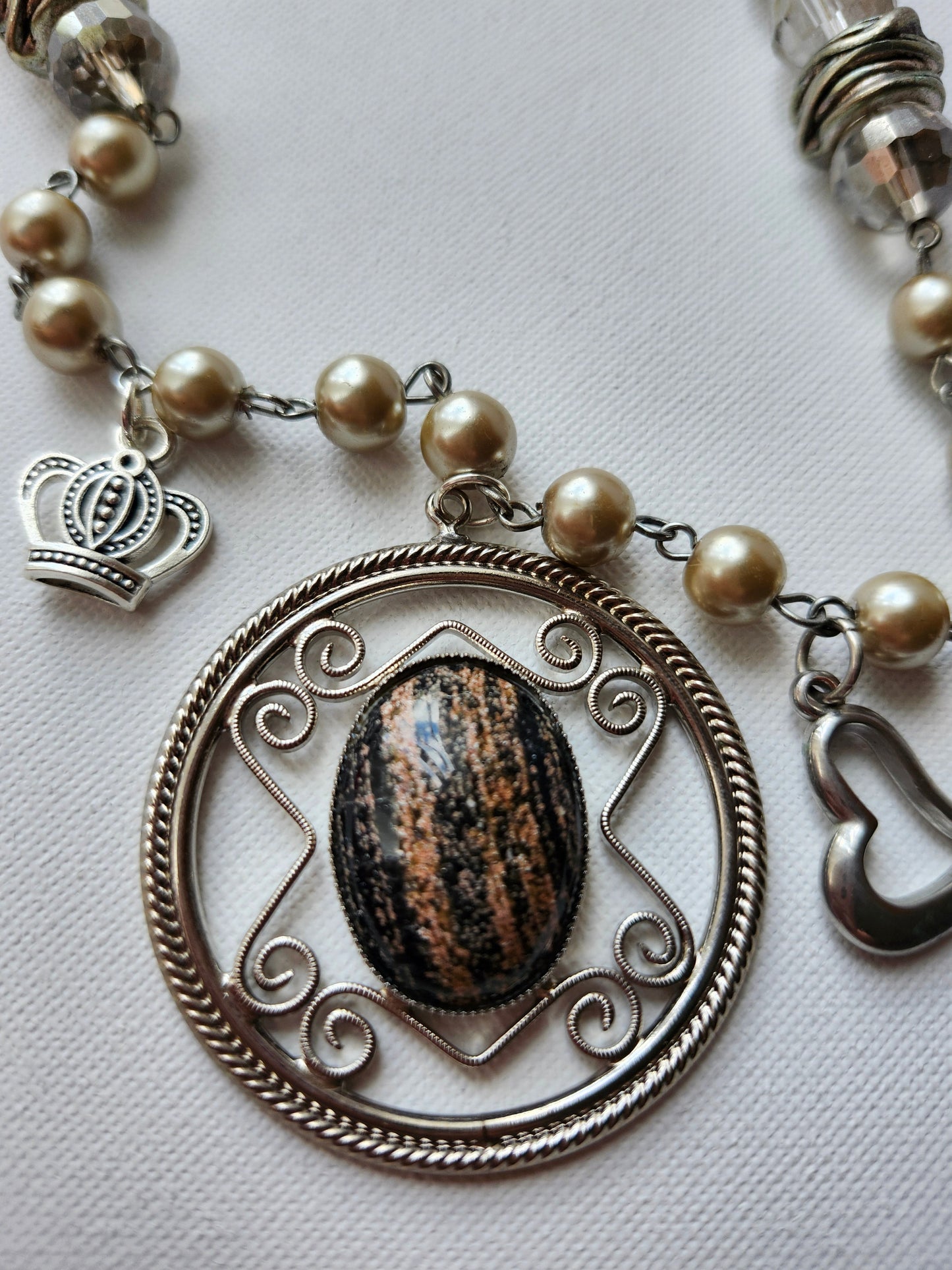 Upcycled Vintage Tigers Eye Necklace