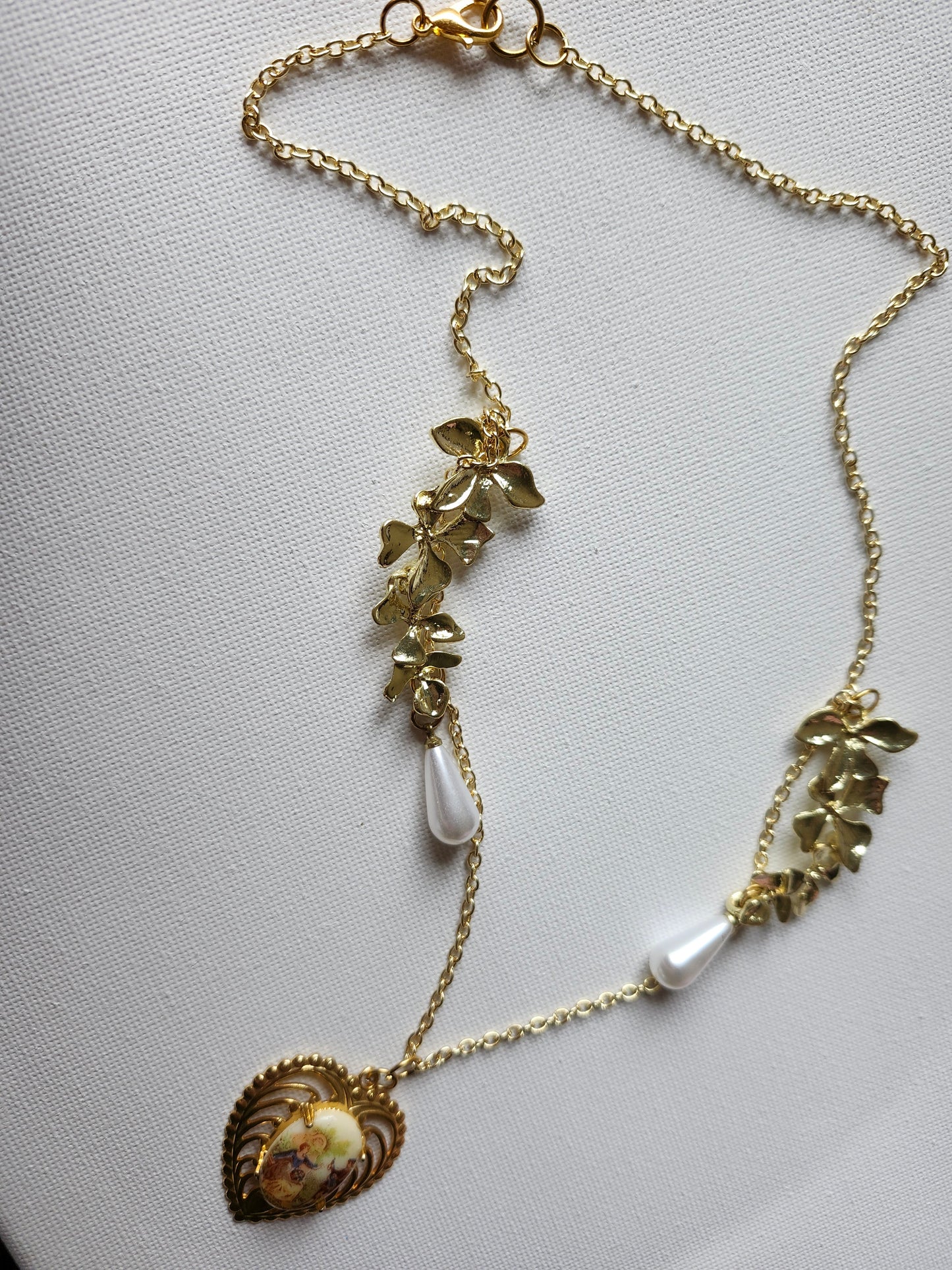 OOAK Vintage Upcycled Gold Floral Necklace