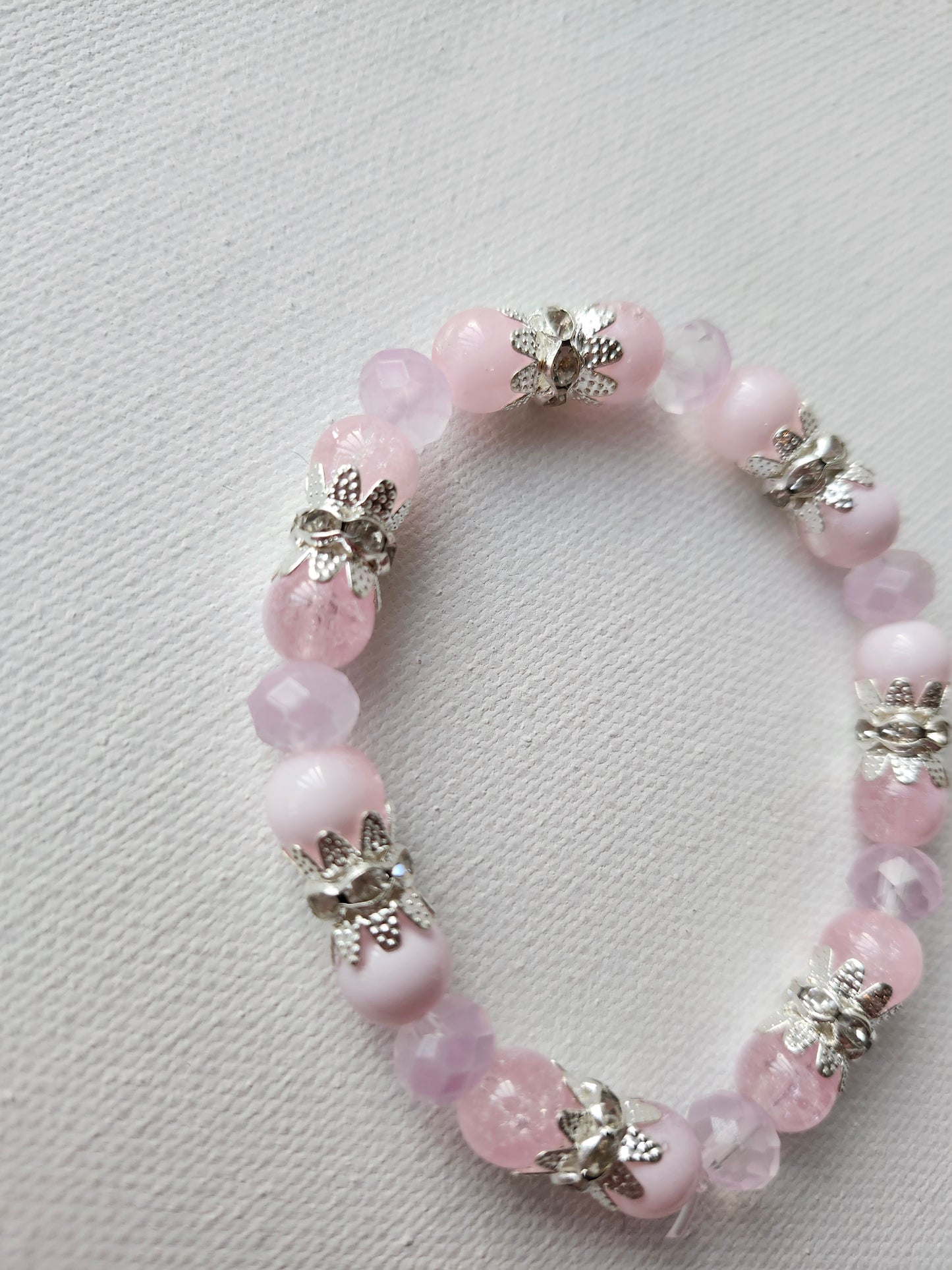 Pink Sparkle Glass Bead Bracelet