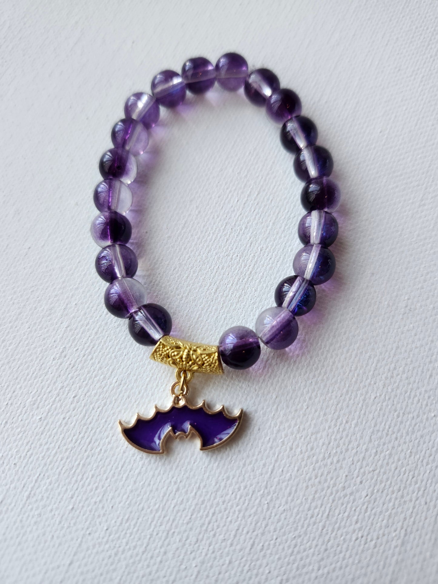Stained Glass Bat Glass Bead Bracelet