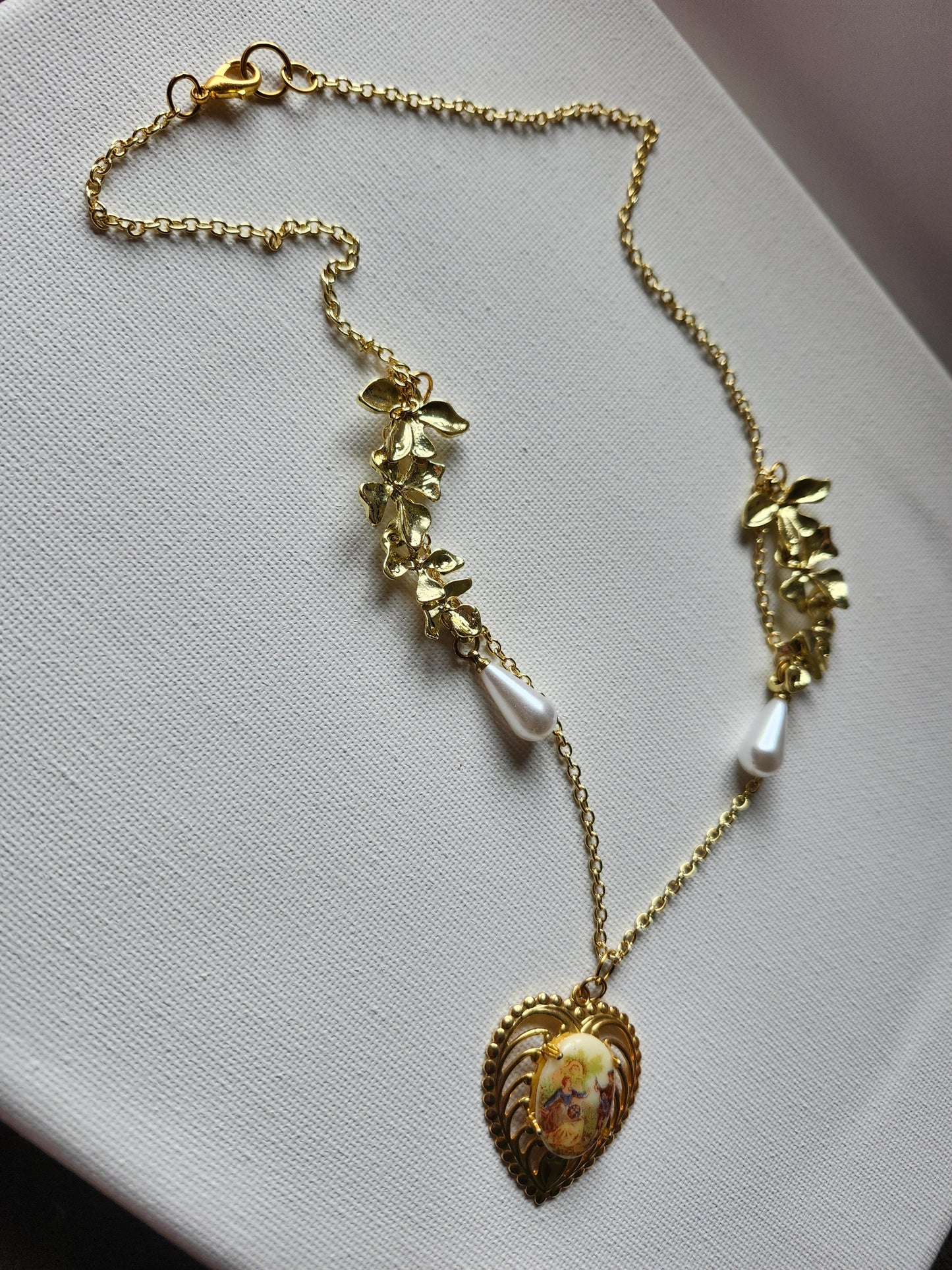 OOAK Vintage Upcycled Gold Floral Necklace
