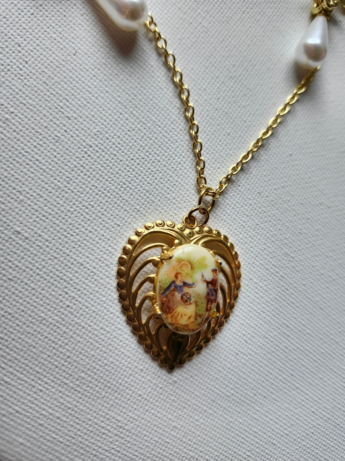 OOAK Vintage Upcycled Gold Floral Necklace