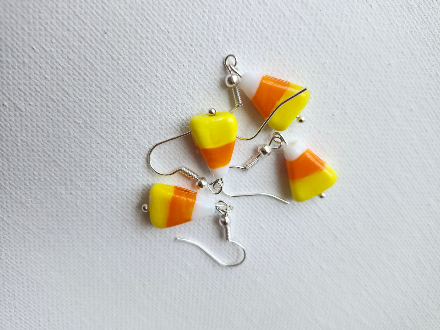 Glass Candy Corn Earrings