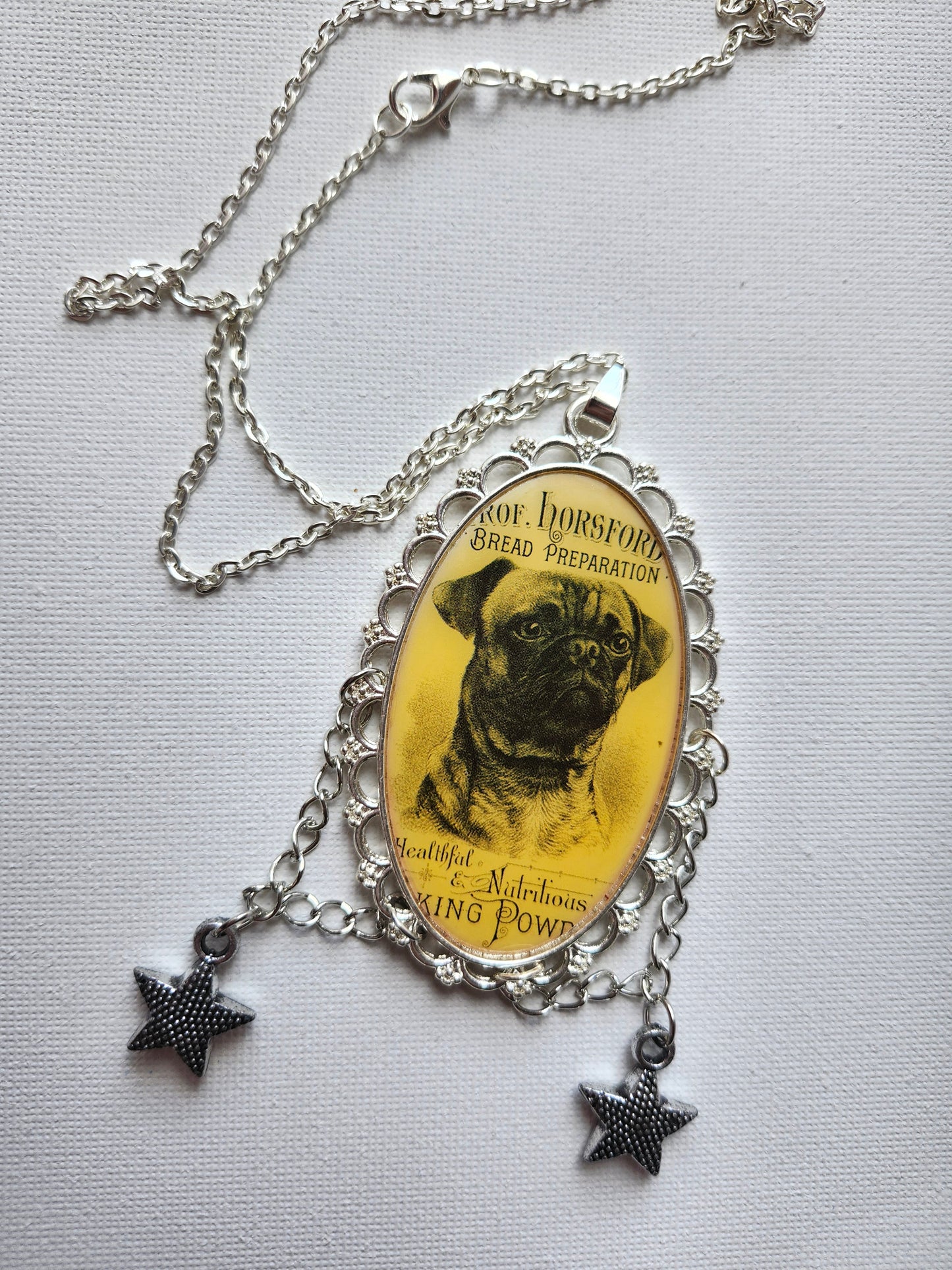 Upcycled Steampunk Pug Necklace
