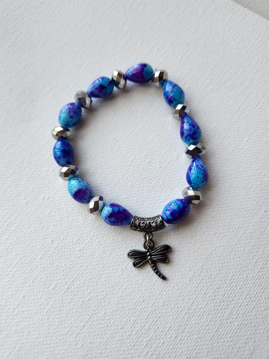 Dragonfly Dreams Glass Bead Bracelet