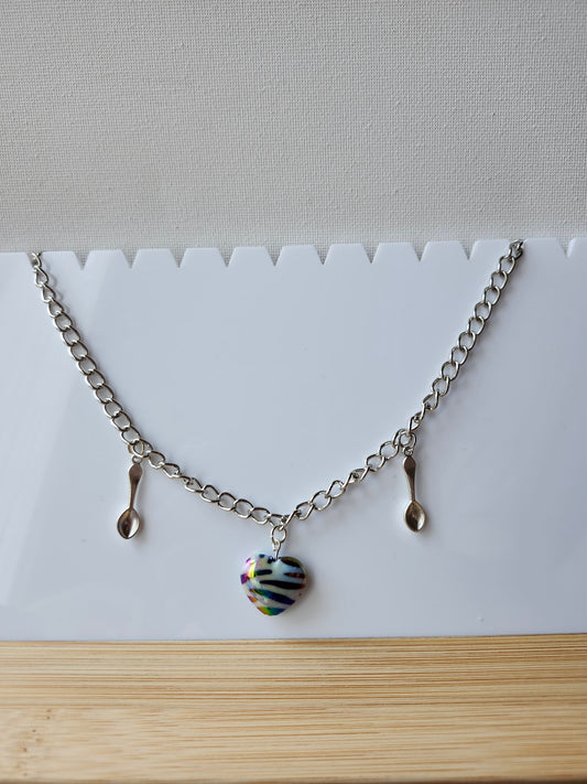 Chronic Illness EDs Zebra Spoonie Necklace