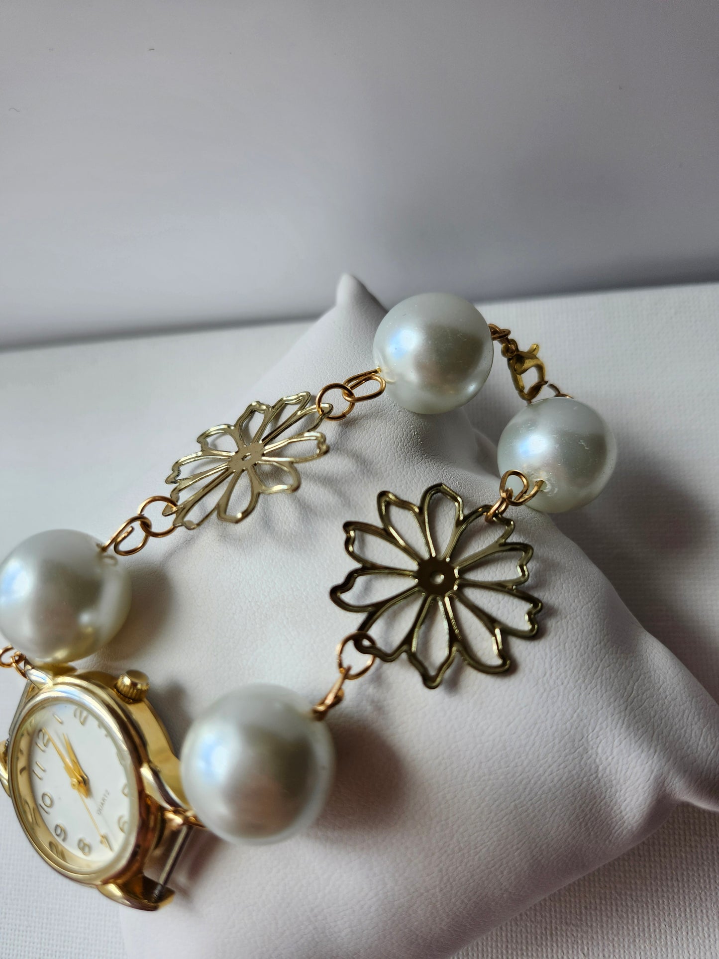Upcycled Golden Pearl Watch