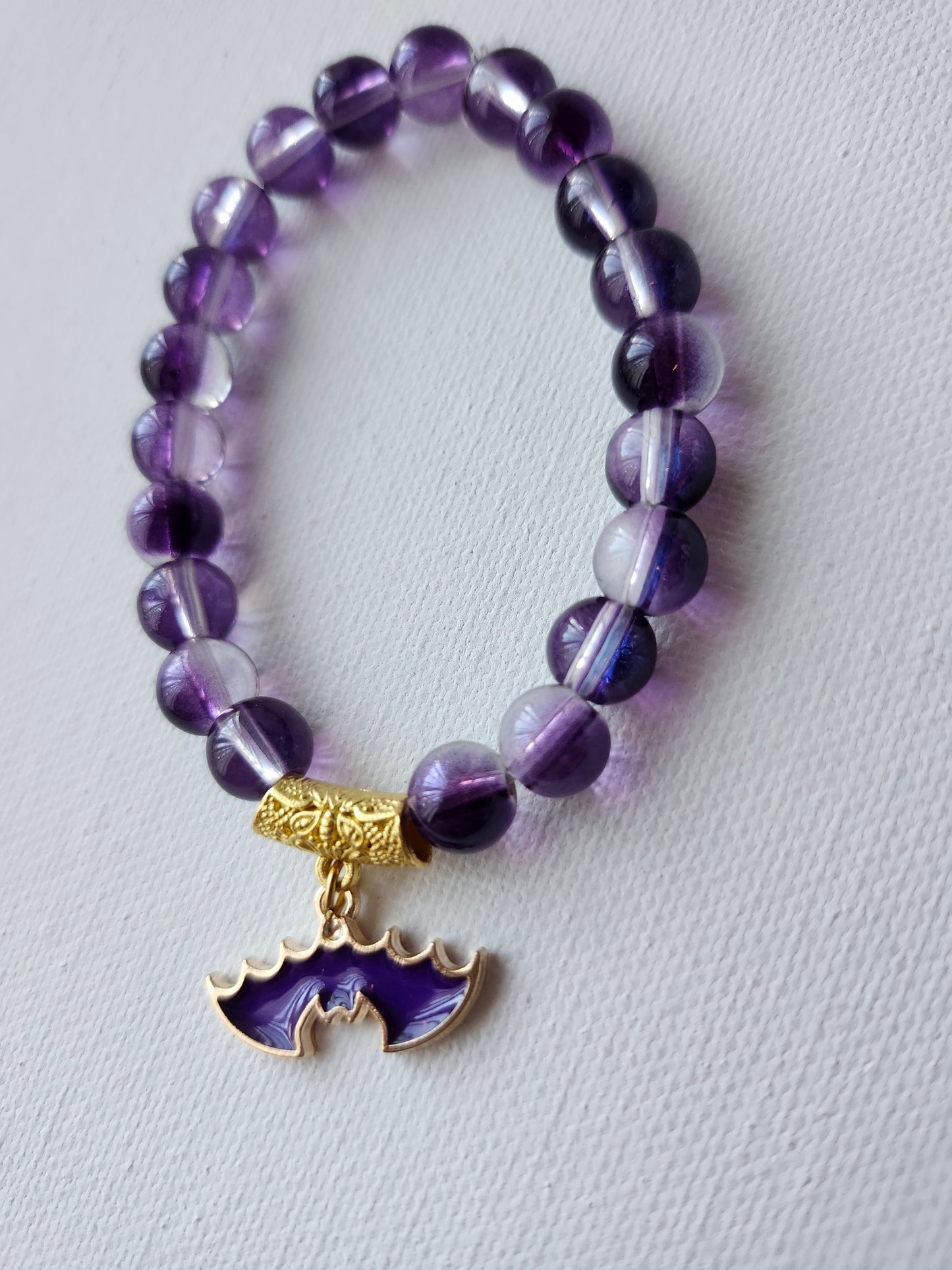 Stained Glass Bat Glass Bead Bracelet