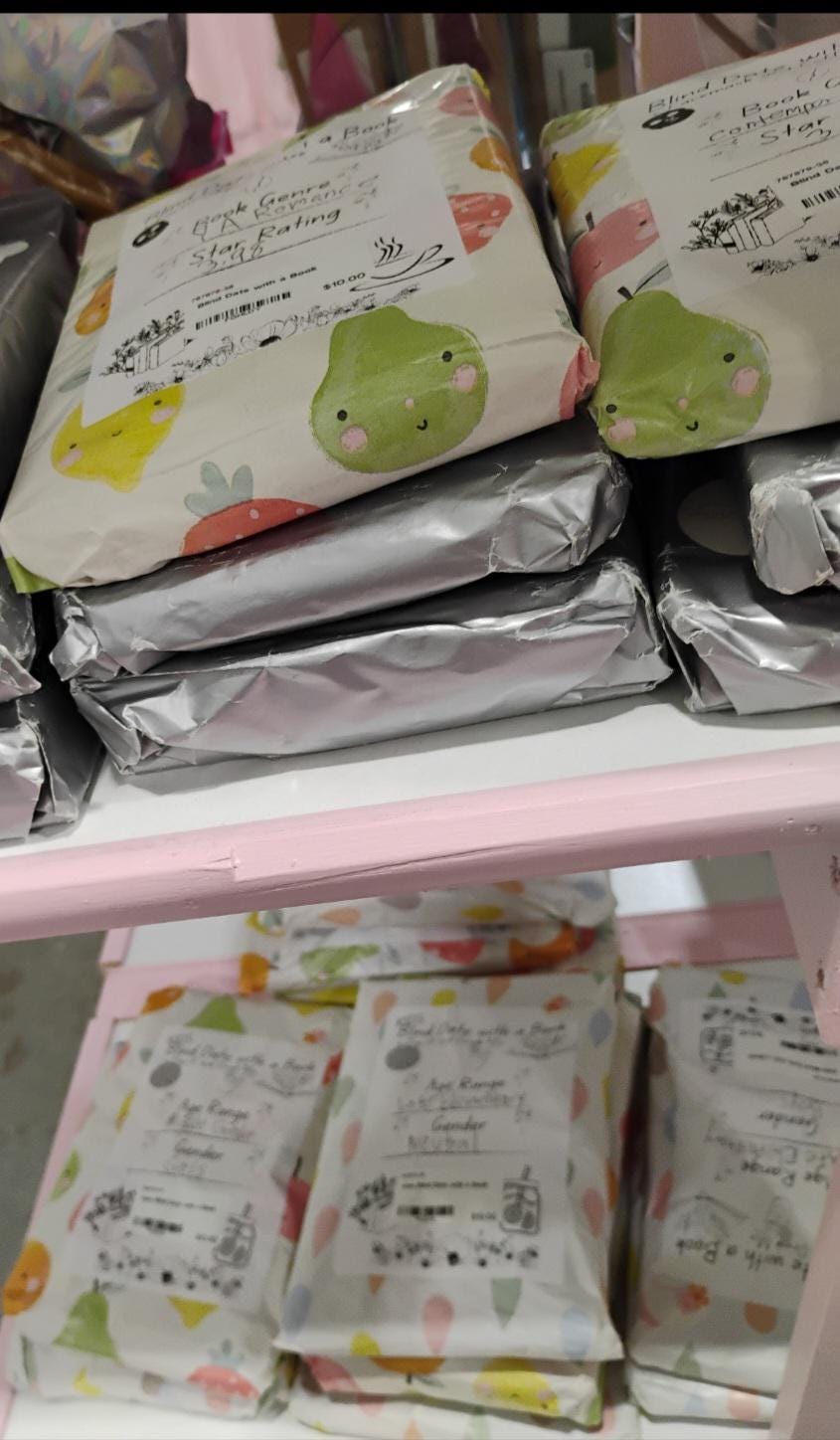Kids blind date book surprise gifts wrapped in colorful paper, perfect for encouraging reading