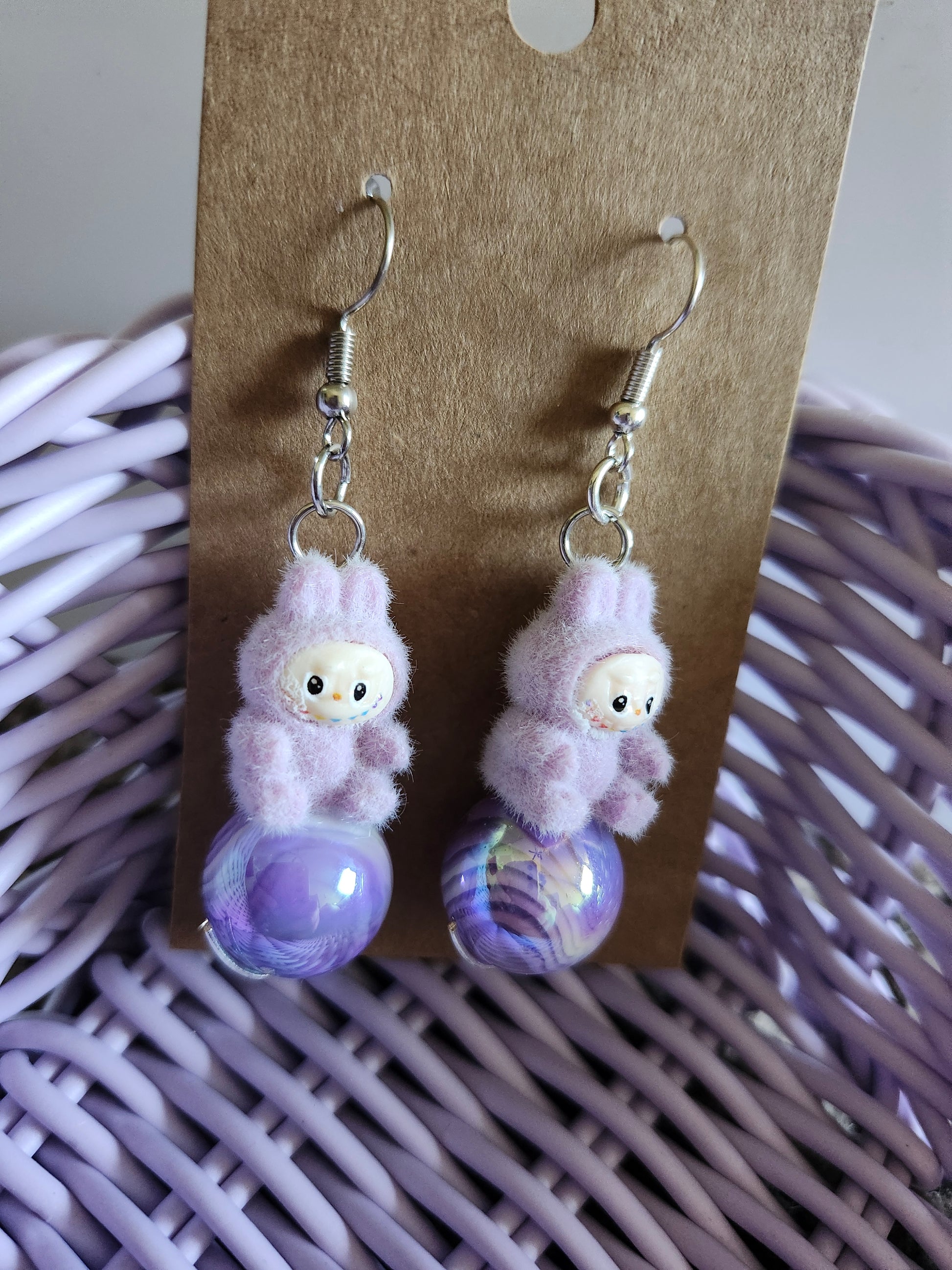 Labubu cute jewelry handmade earrings featuring adorable character and colorful beads