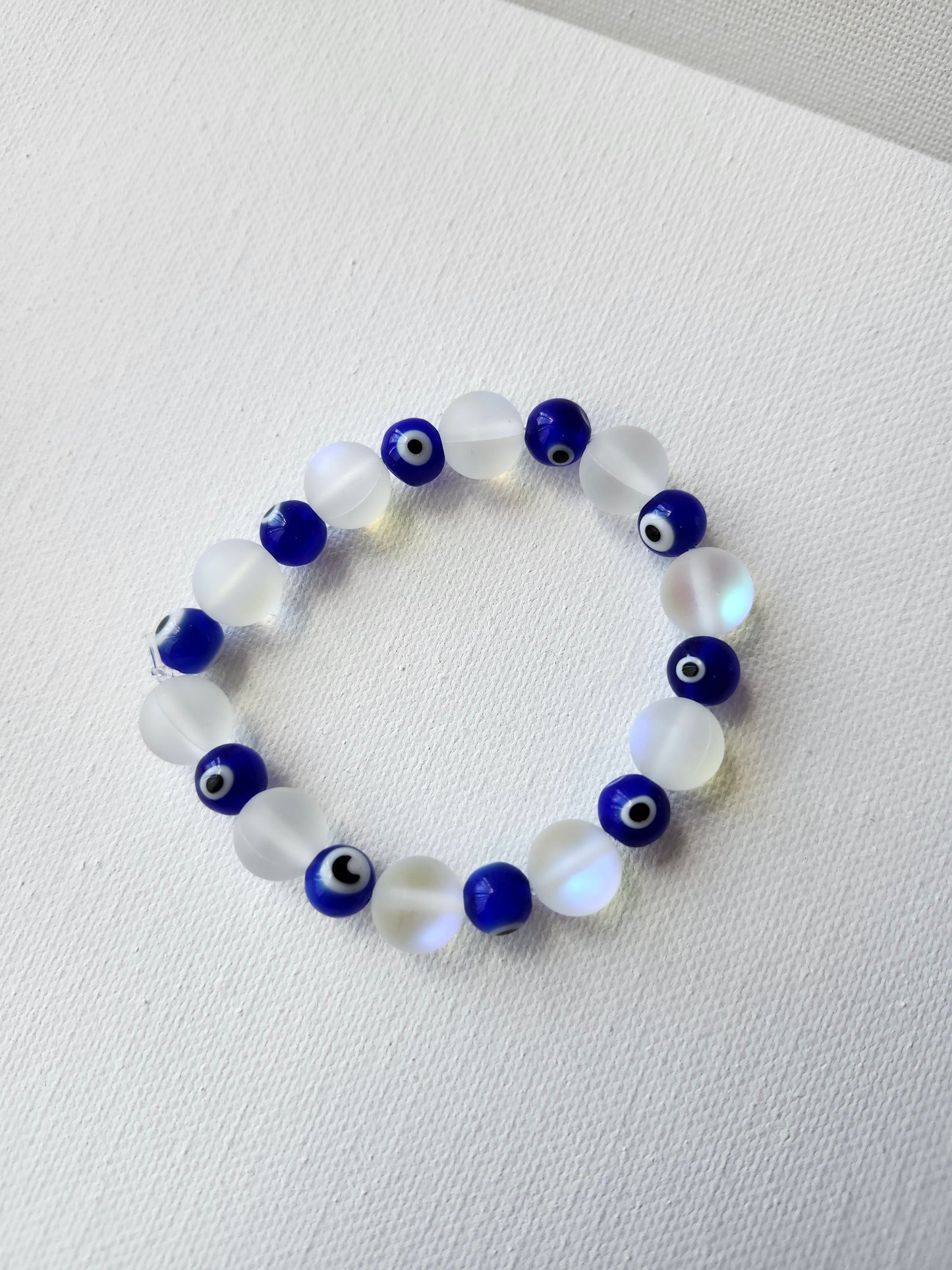 Evil Eye Aura Glass Bead Bracelet