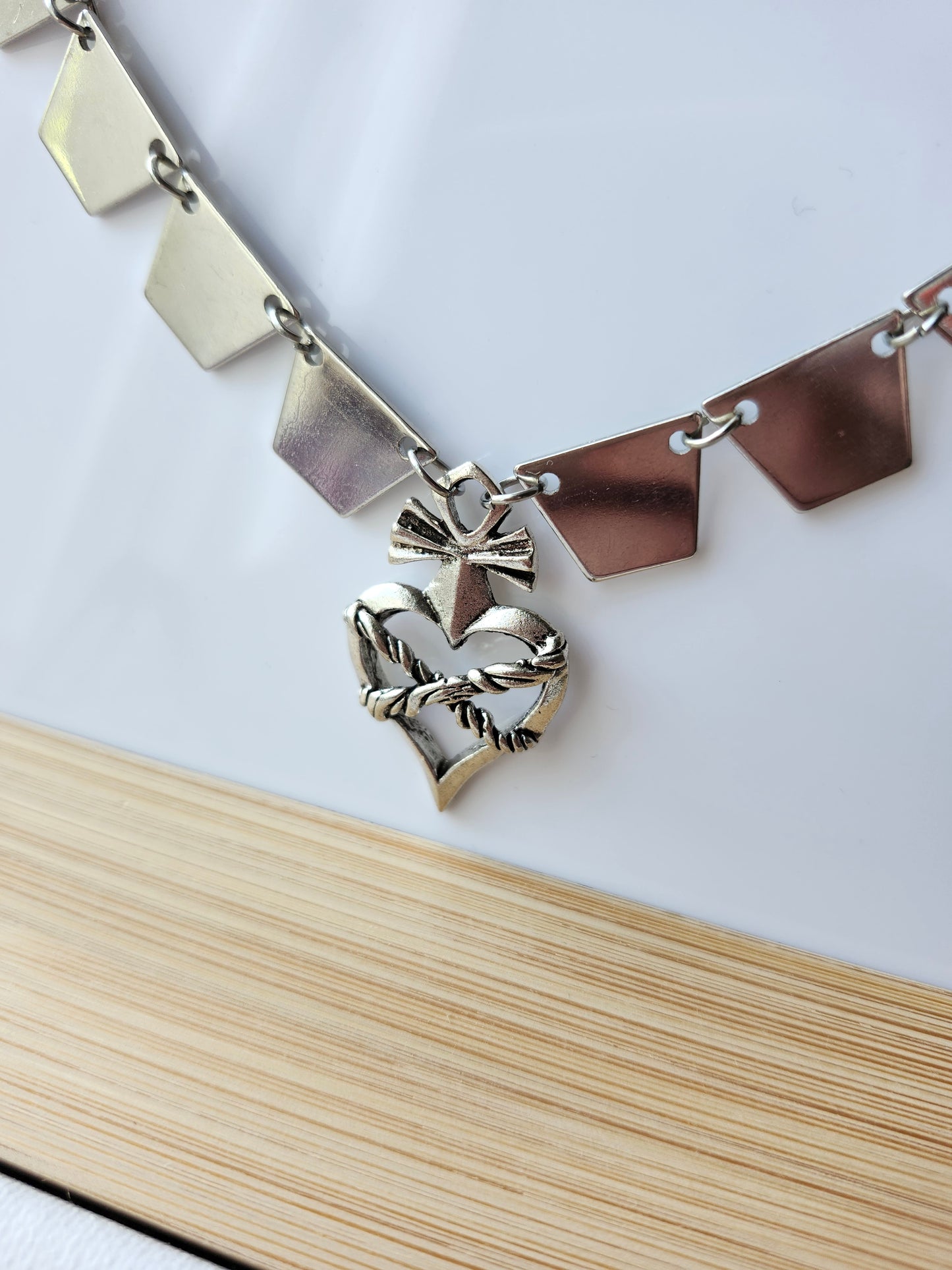 Gothic Heart Upcycled Necklace