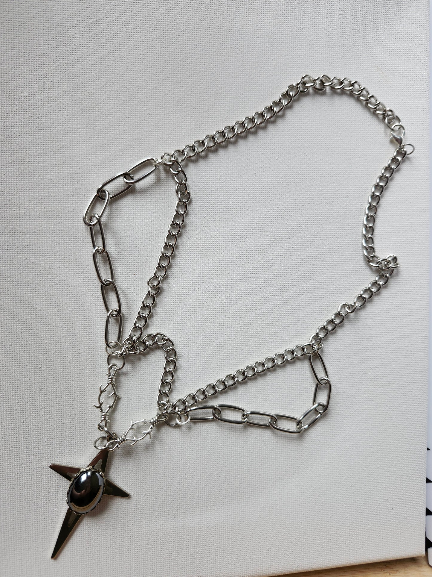 OOAK Upcycled Vintage Gothic Emo Necklace