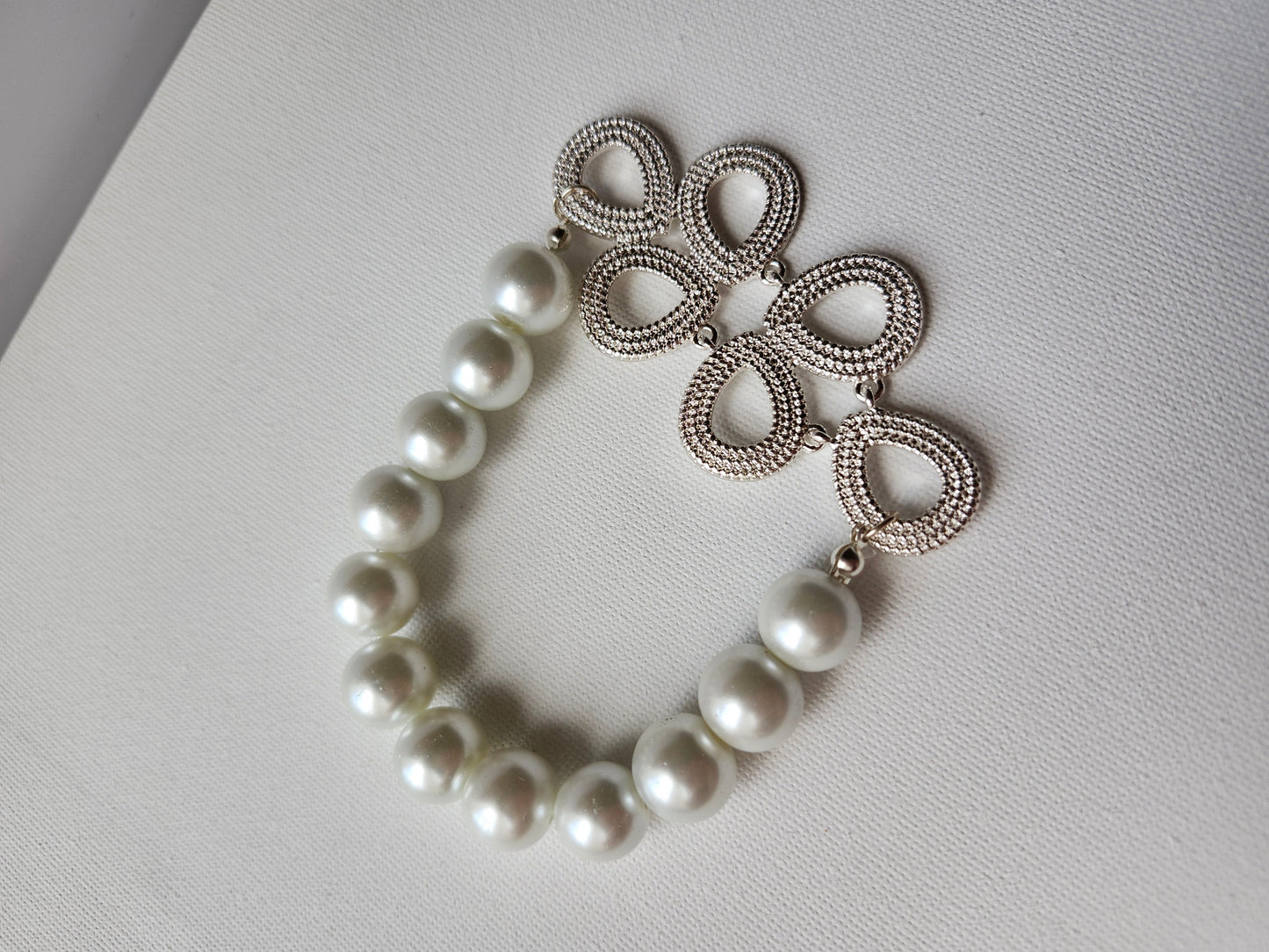 Upcycled Beaded Pearl Bracelet XL
