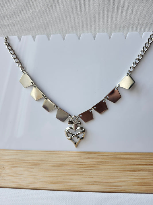 Gothic Heart Upcycled Necklace