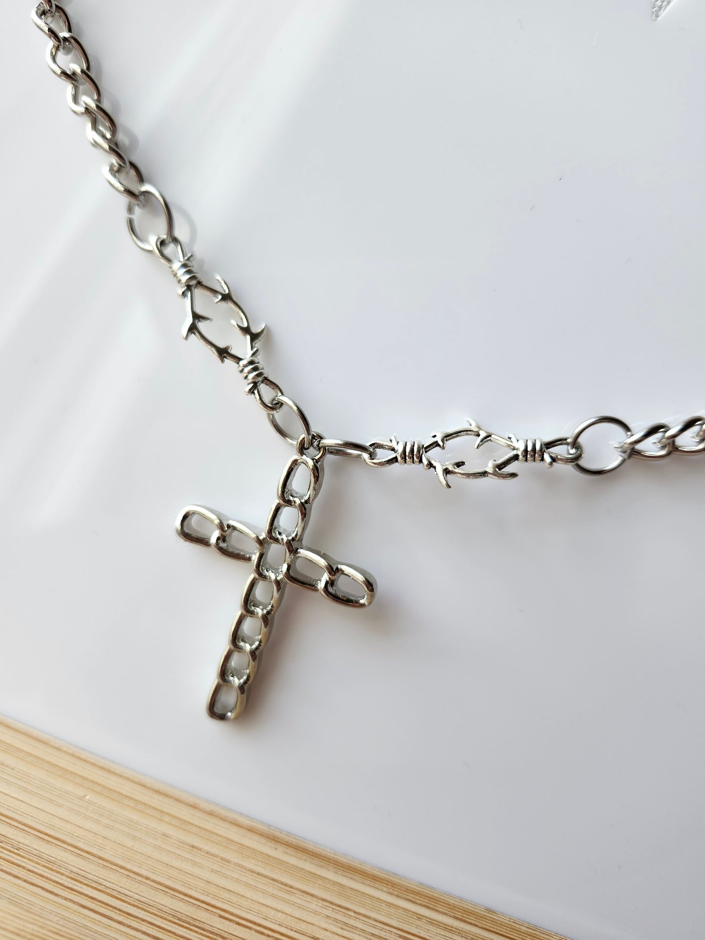 Gothic Wire Cross Necklace