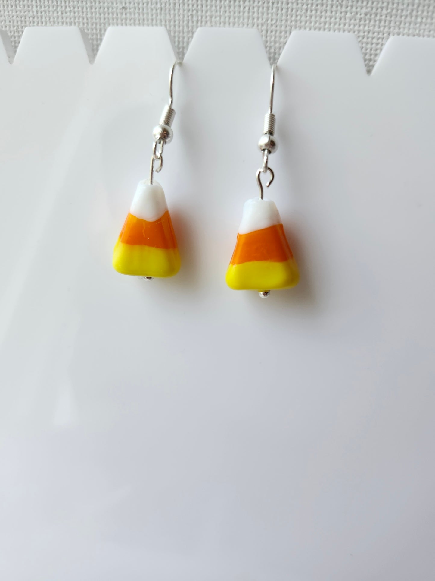 Glass Candy Corn Earrings