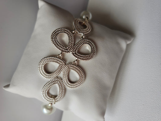 Upcycled Beaded Pearl Bracelet XL