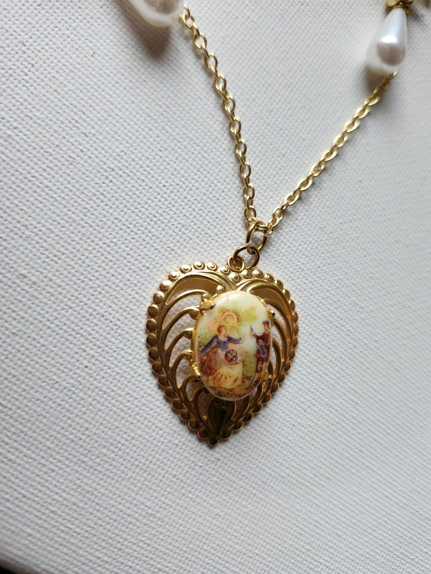 OOAK Vintage Upcycled Gold Floral Necklace