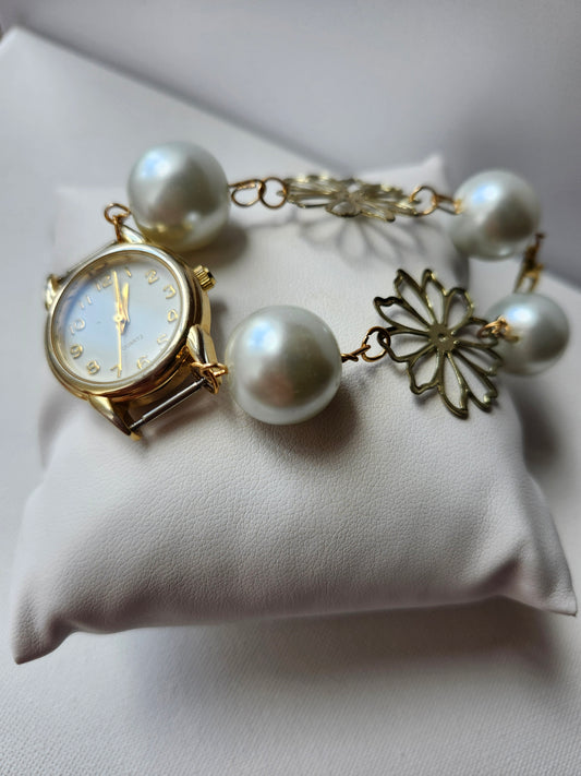 Upcycled Golden Pearl Watch