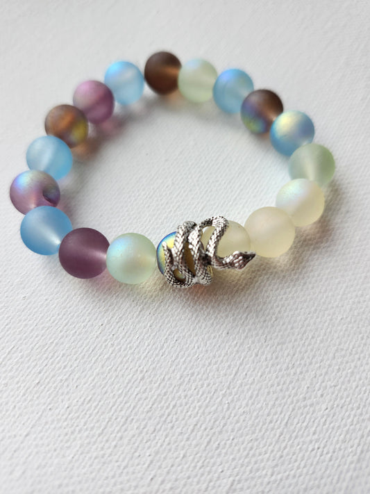 Snake Egg Glass Bead Bracelet