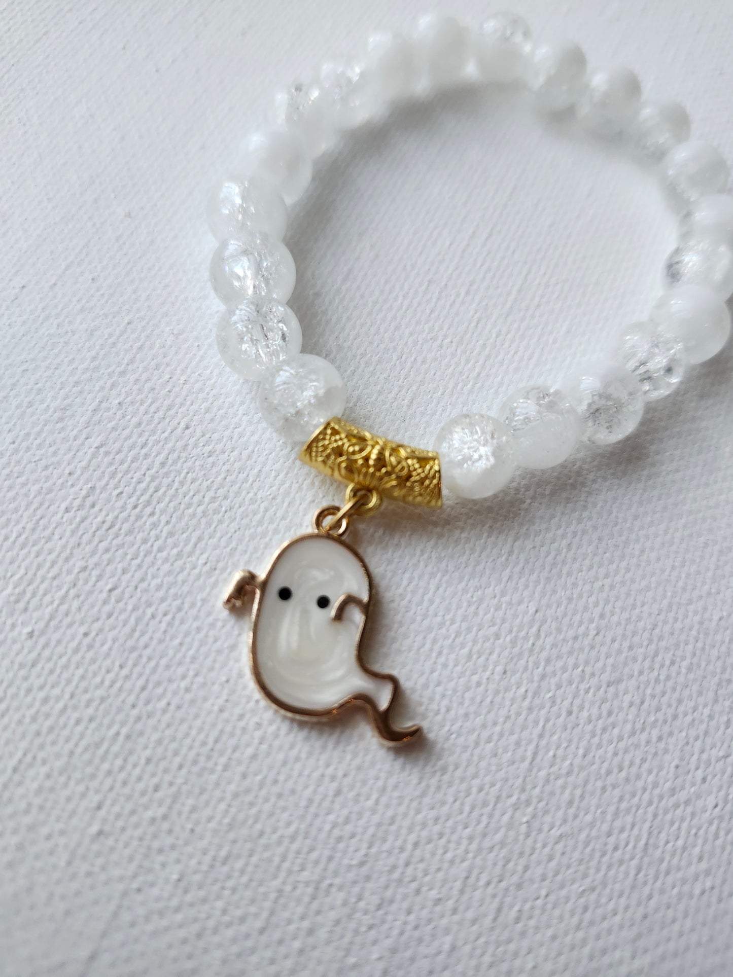 Ghostly Glass Bead Bracelet