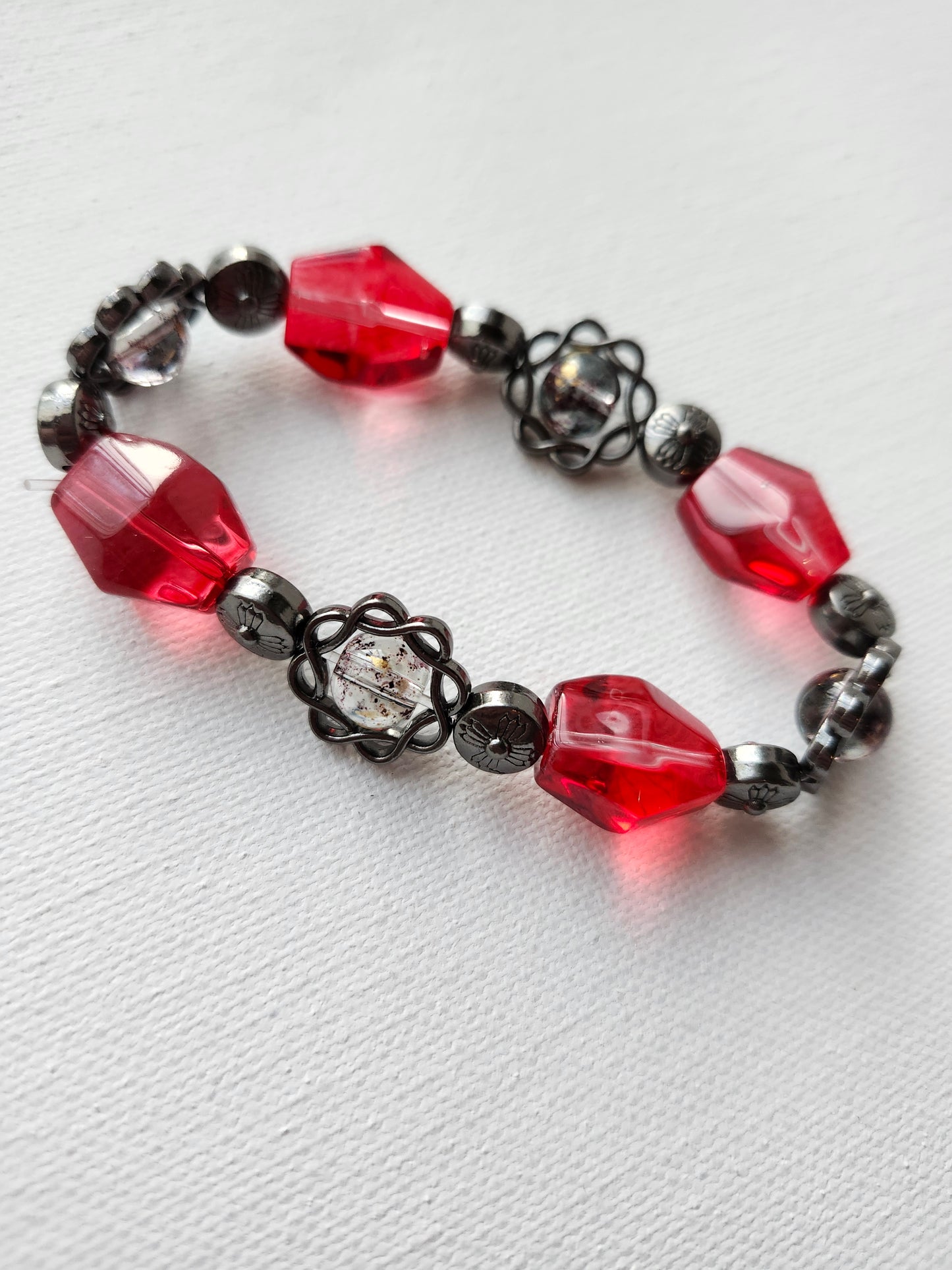 Vampire Glow Metal and Glass Bracelet