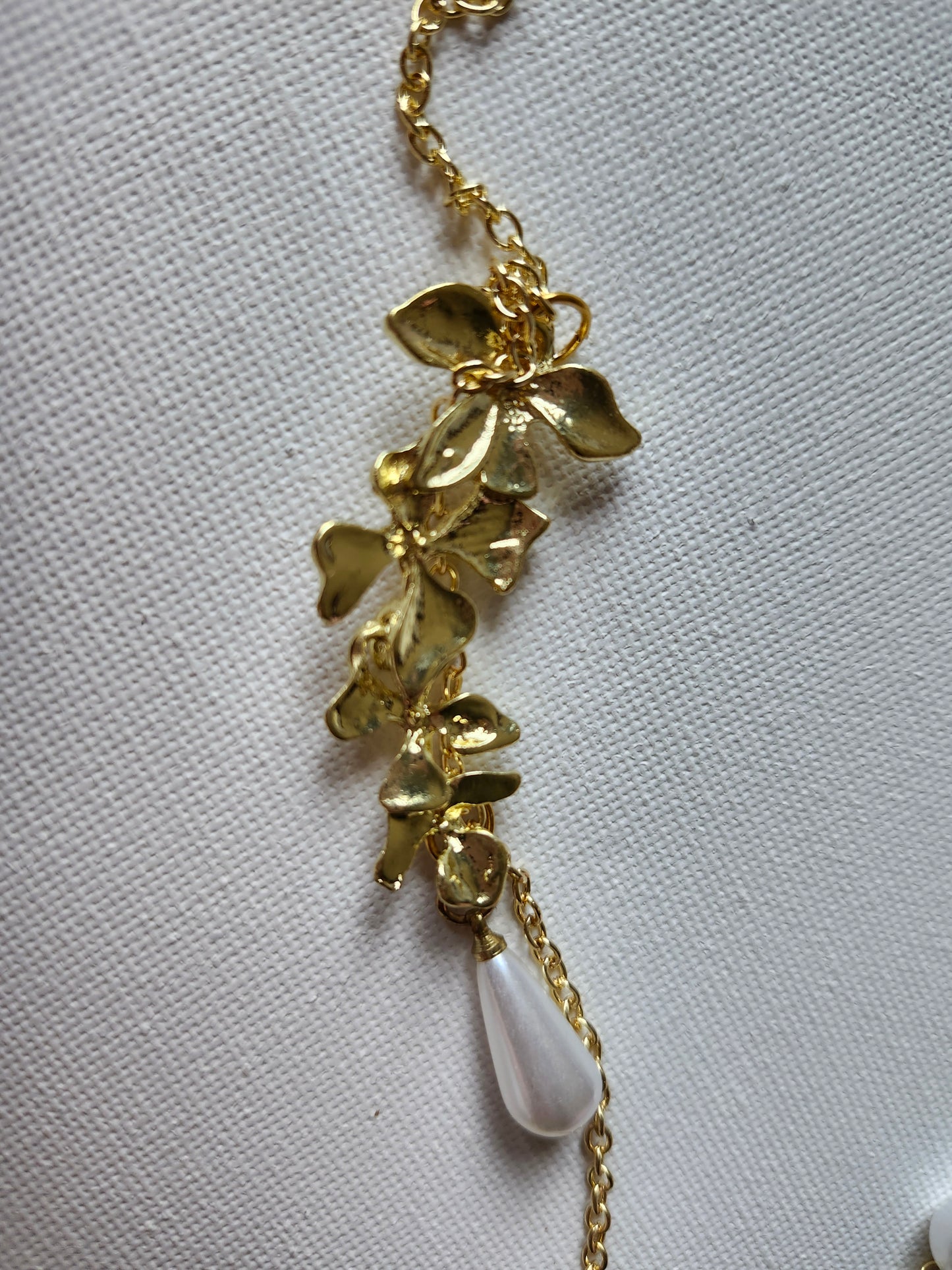 OOAK Vintage Upcycled Gold Floral Necklace
