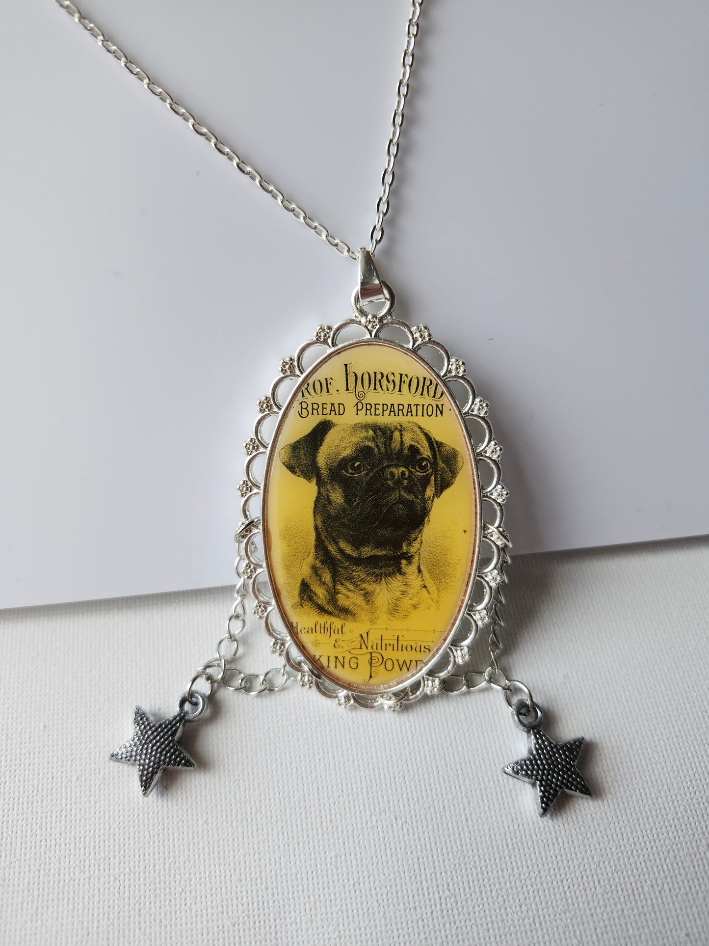 Upcycled Steampunk Pug Necklace
