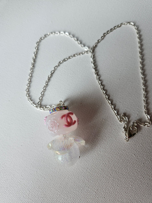 Kawaii Floral Pink CC Handmade Necklace