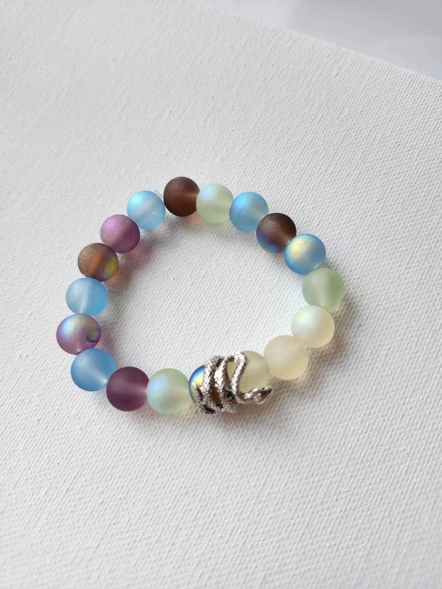 Snake Egg Glass Bead Bracelet