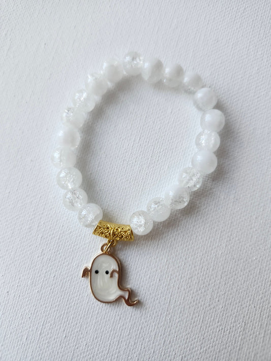 Ghostly Glass Bead Bracelet