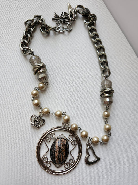 Upcycled Vintage Tigers Eye Necklace