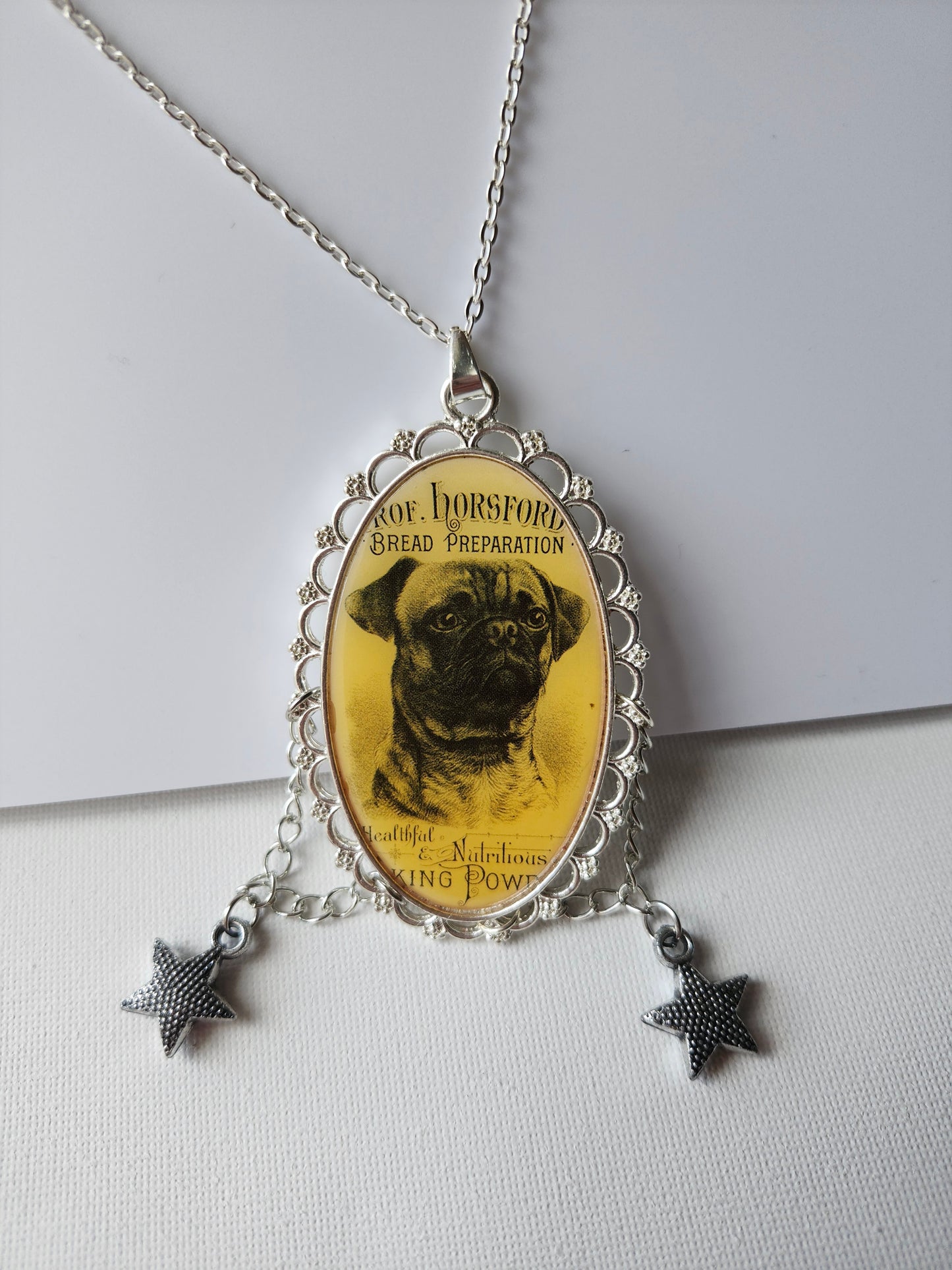 Upcycled Steampunk Pug Necklace