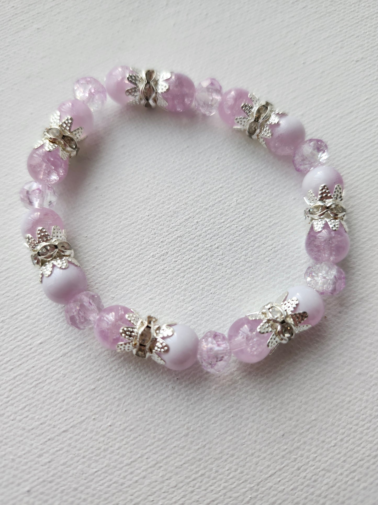 Purple Sparkle Glass Bracelet