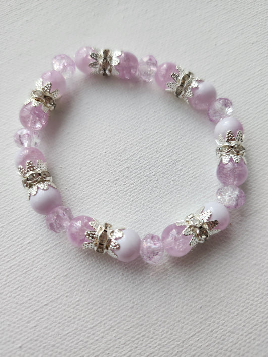 Purple Sparkle Glass Bracelet