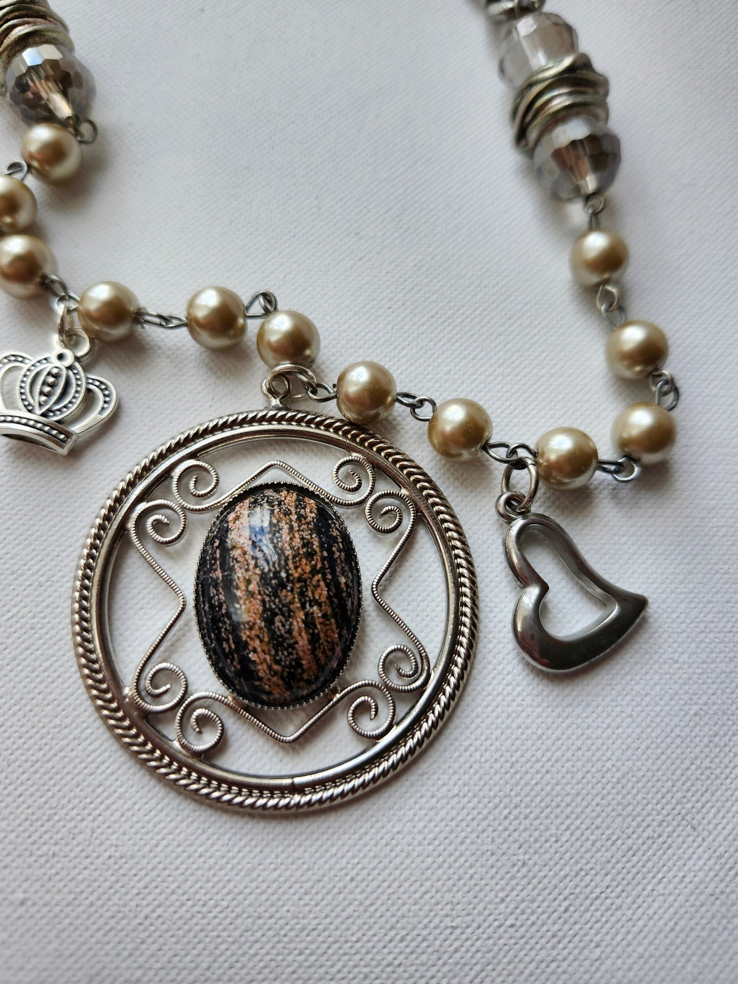 Upcycled Vintage Tigers Eye Necklace