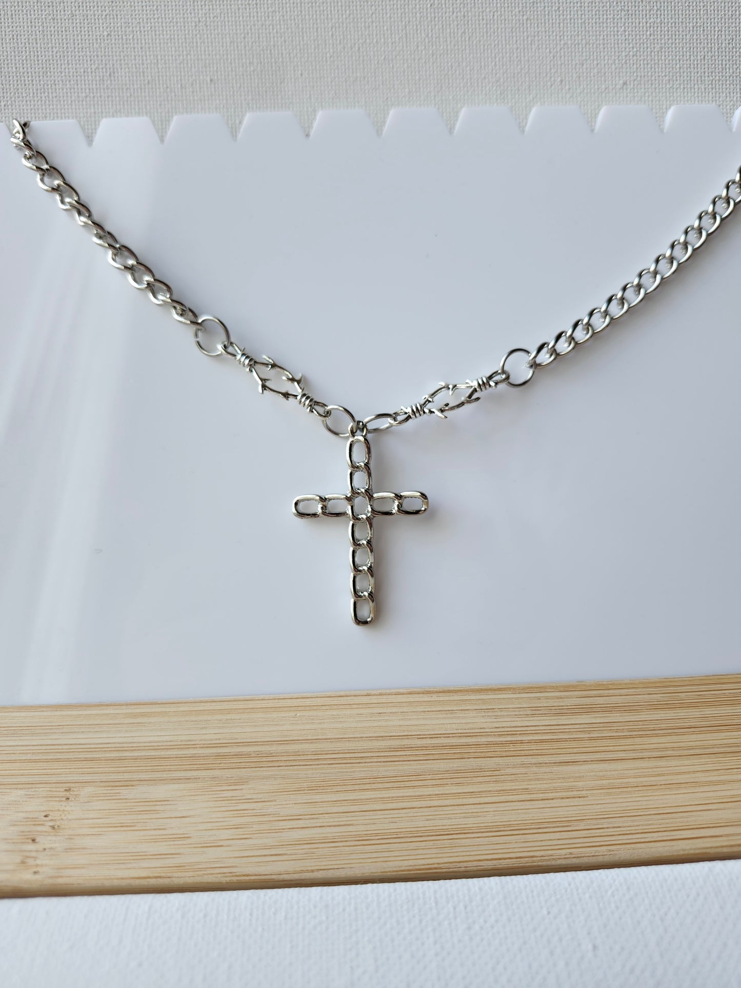 Gothic Wire Cross Necklace