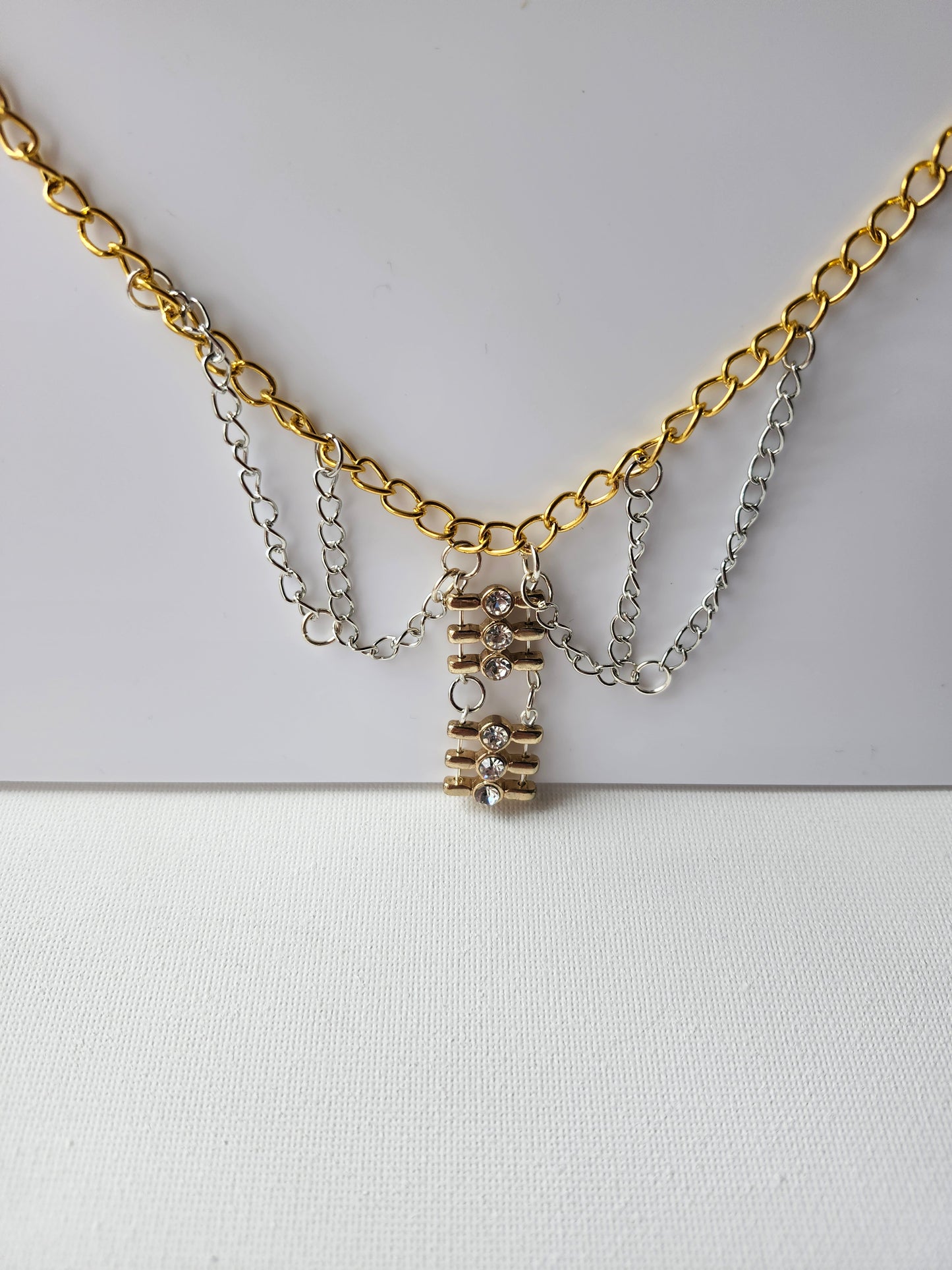 Upcycled Gold and Silver One of a Kind Necklace