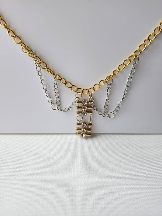 Upcycled Gold and Silver One of a Kind Necklace