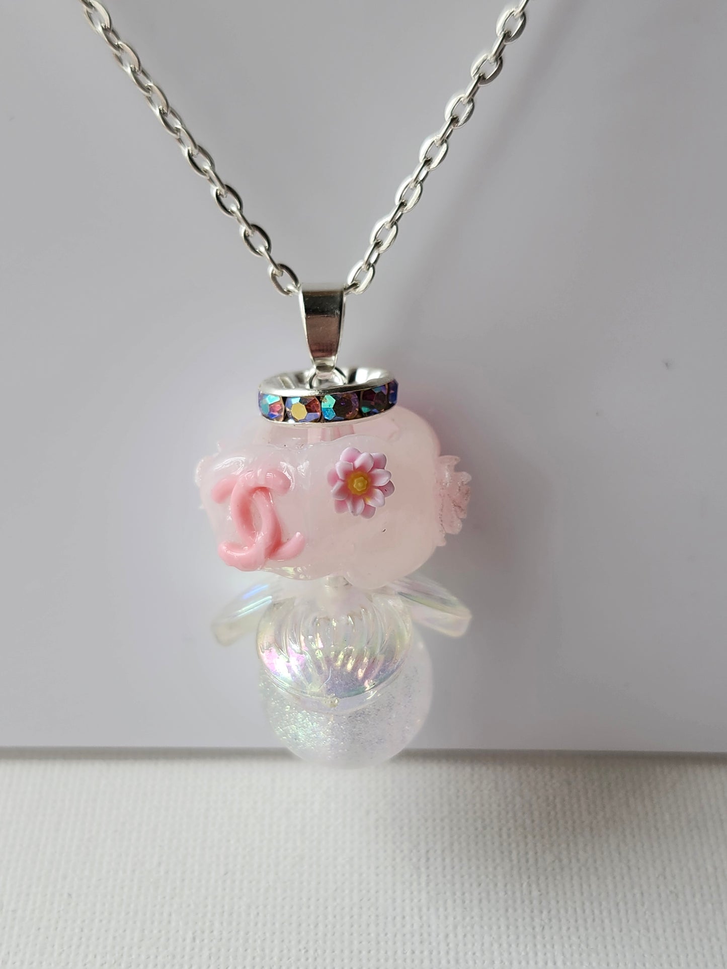 Kawaii Floral Pink CC Handmade Necklace