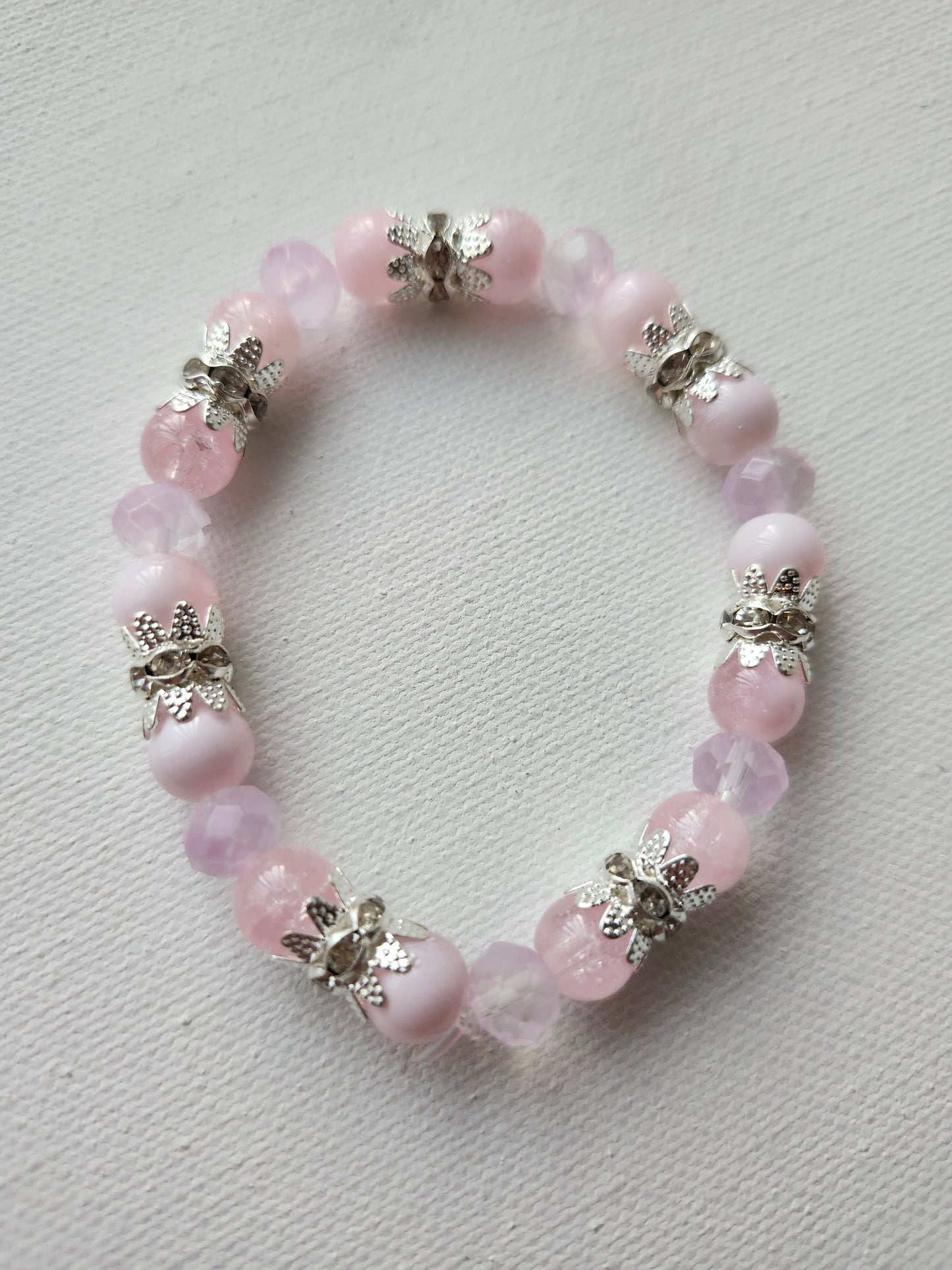 Pink Sparkle Glass Bead Bracelet