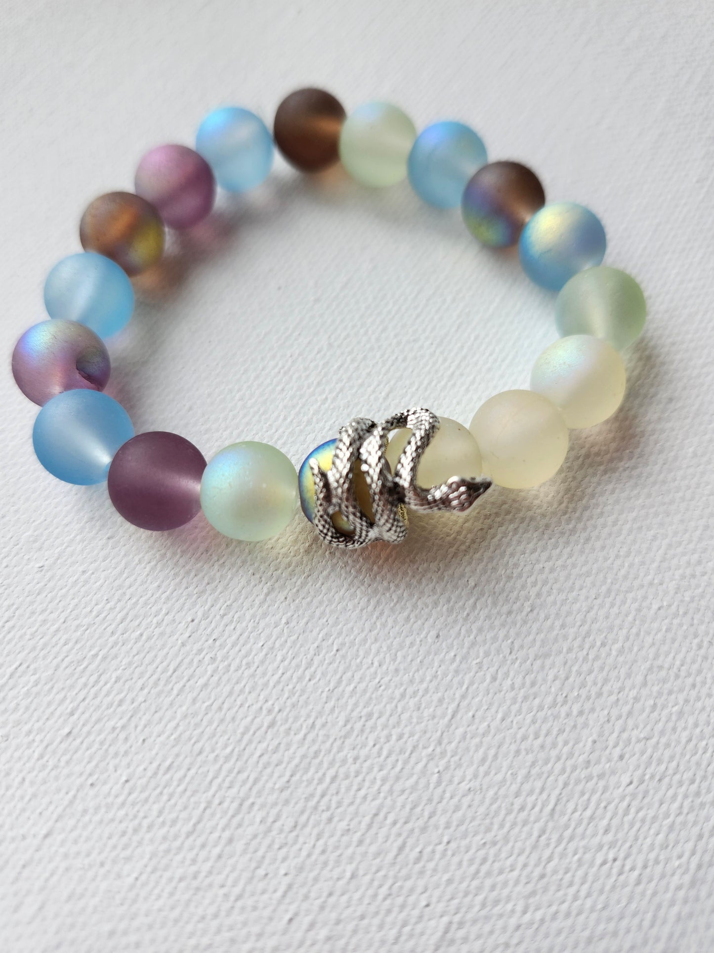 Snake Egg Glass Bead Bracelet