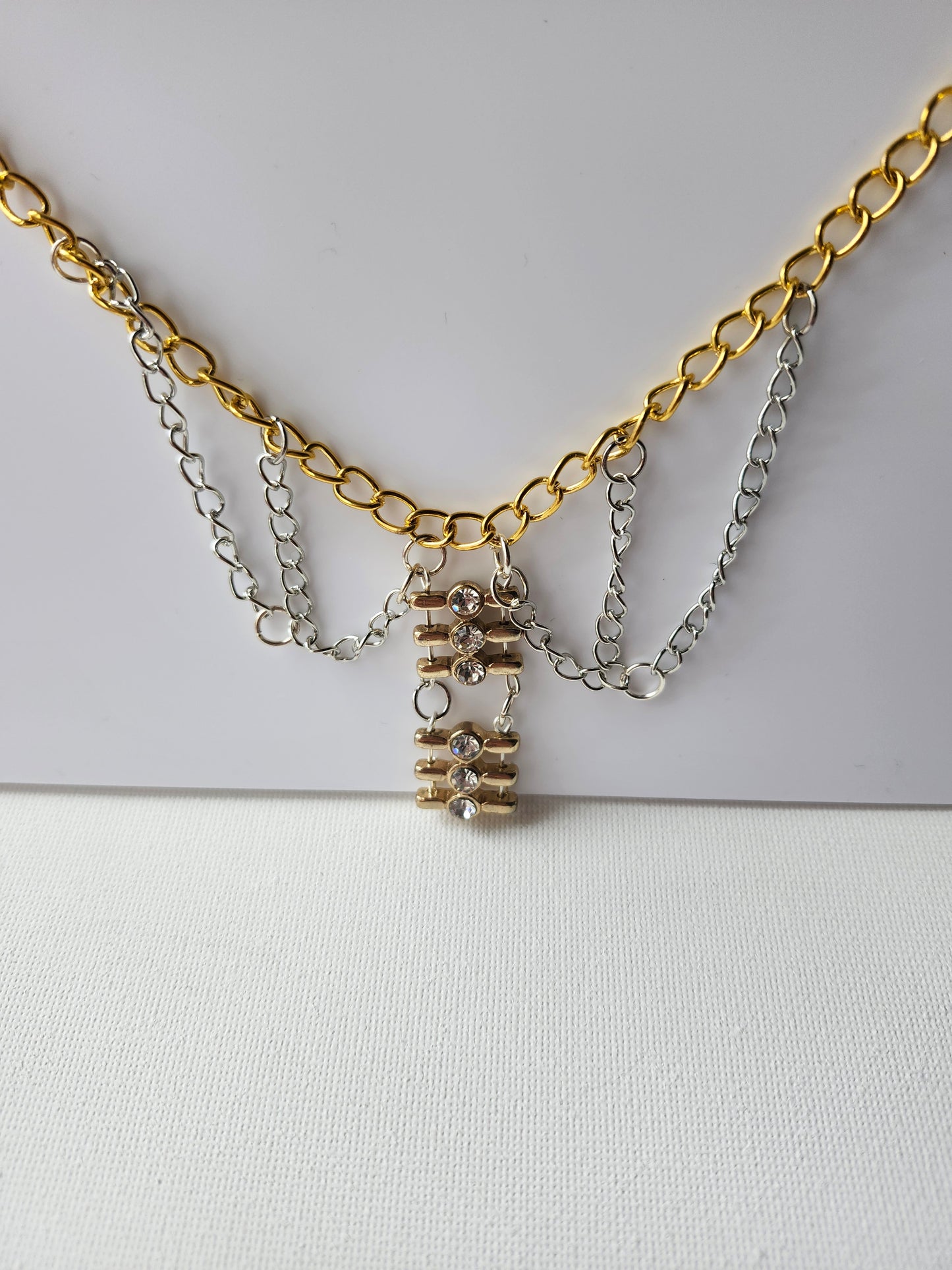 Upcycled Gold and Silver One of a Kind Necklace