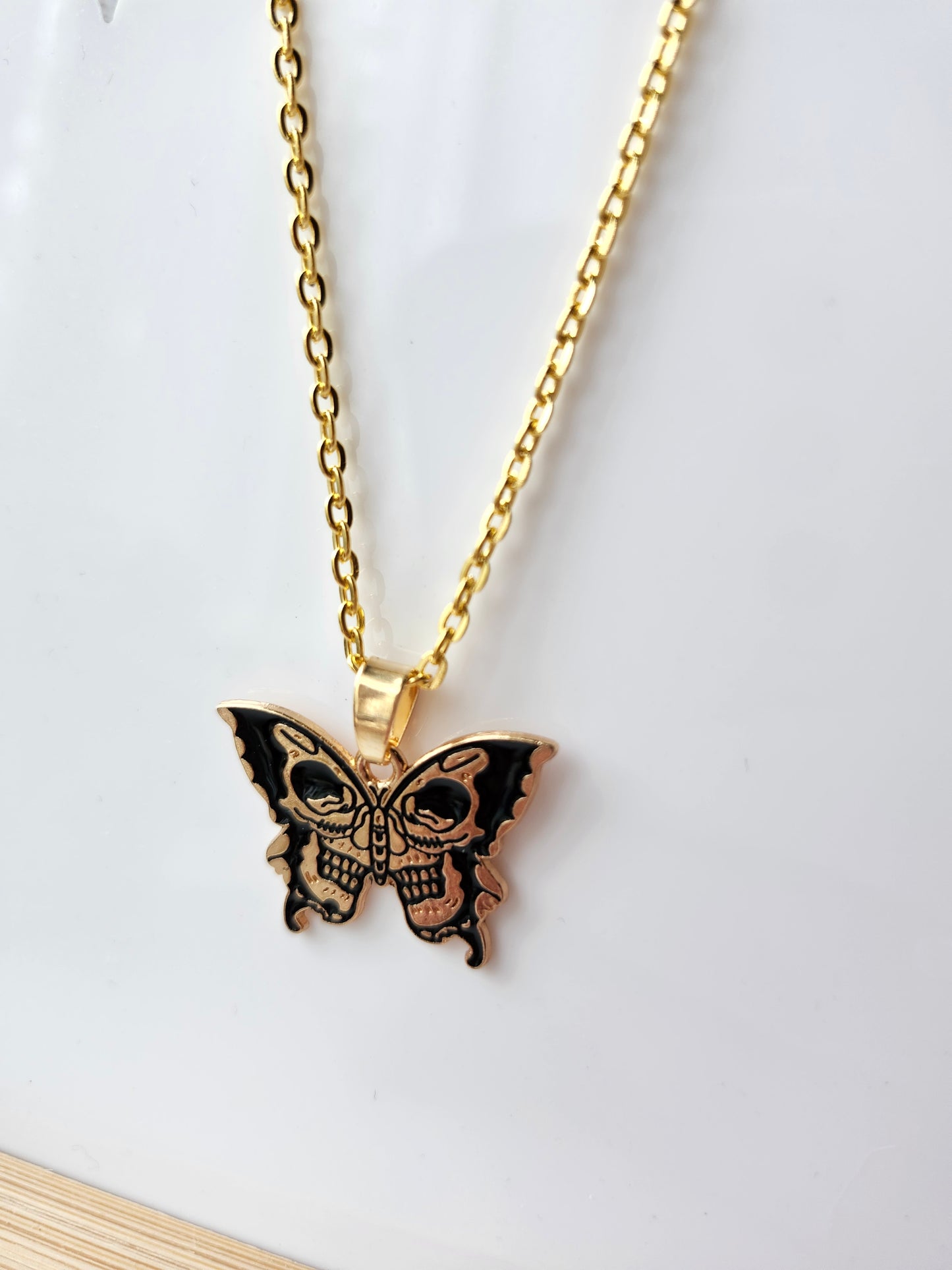 Gold Death Moth Necklace