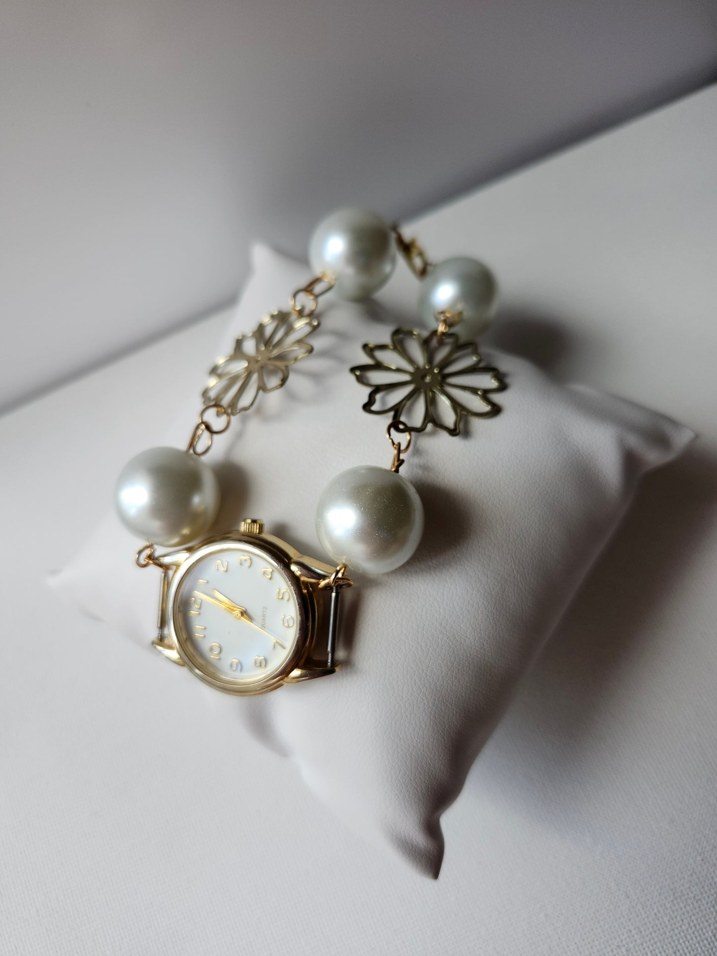 Upcycled Golden Pearl Watch